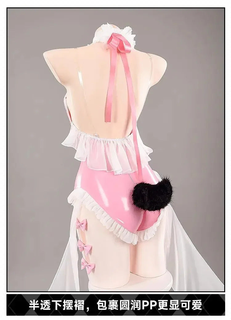 Game Azur Lane USS Halford Cosplay Costume Sexy pink jumpsuit props accessories wig set Halloween sweet women New uniform S-XXL