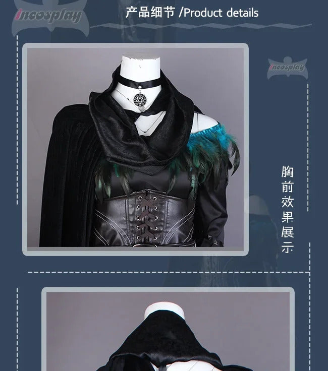 Witcher 3 Wild Hunt Cosplay Yennefer of Vengerberg Costume Cloak apron gloves waistband Full set Halloween Party Woman uniform