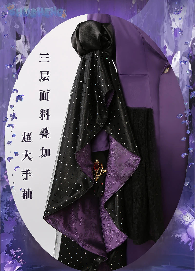 Game Twisted Wonderland Cosplay Vil Schoenheit Costume Tail necklace gloves purple gorgeous sexy dress Halloween uniform XS-XXXL
