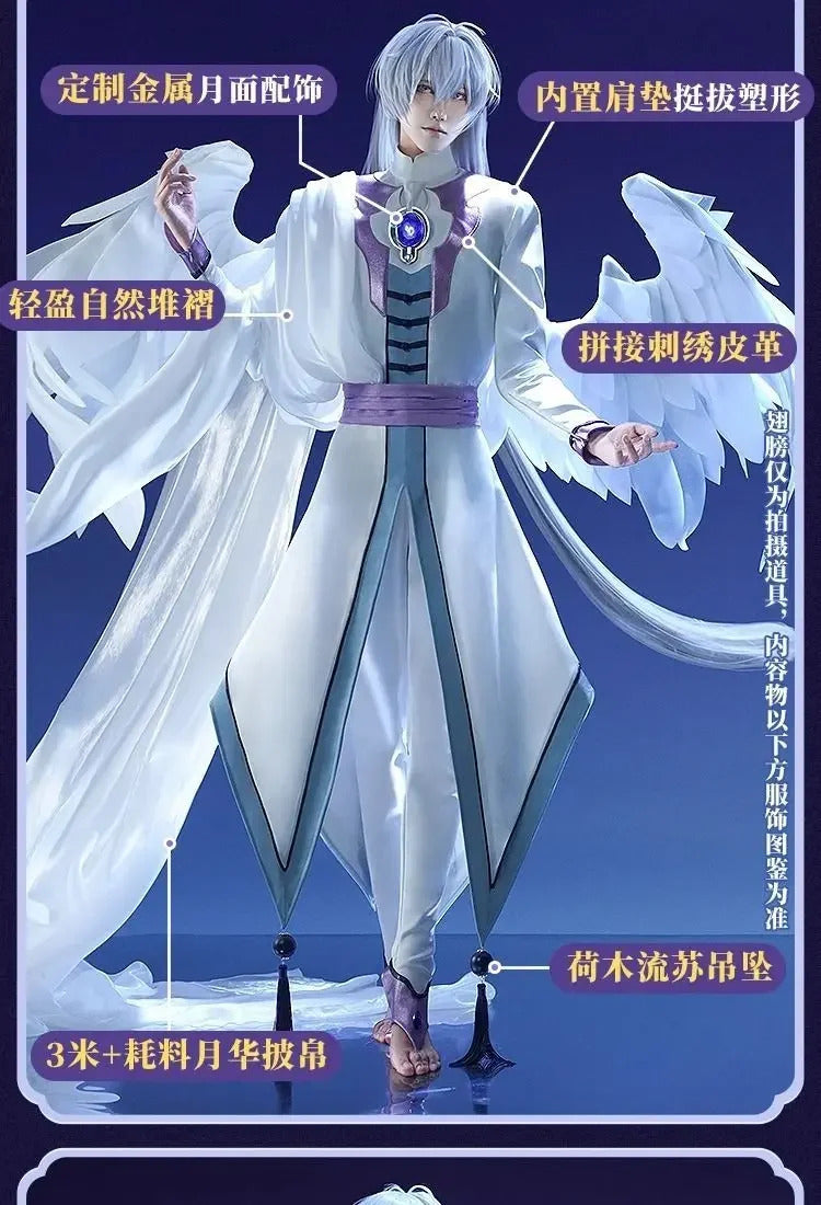 Cardcaptor Sakura Yue Tsukishiro Yukito Cospaly Costume Halloween Carnival Men Women New Fashion Uniform Coat Pants Earrings Set