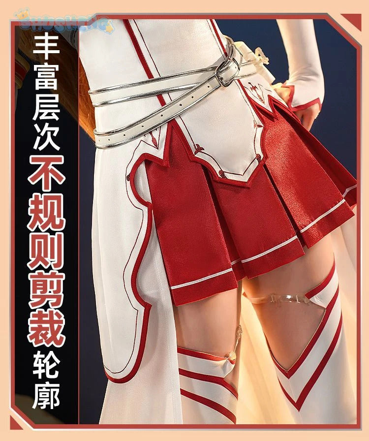 Yuuki Asuna Cosplay Anime Sword Art Online Yūki Asuna Cosplay Costume Woman Roleplay Halloween Uniforms Sets Wig Shoes Dress