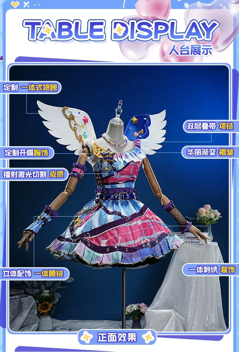 Anime Aikatsu !Otoshiro Noeru Hoshimiya Ichigo Cosplay constellation Costume Girl Sweet Lolita Dress Wing Prop Halloween Uniform