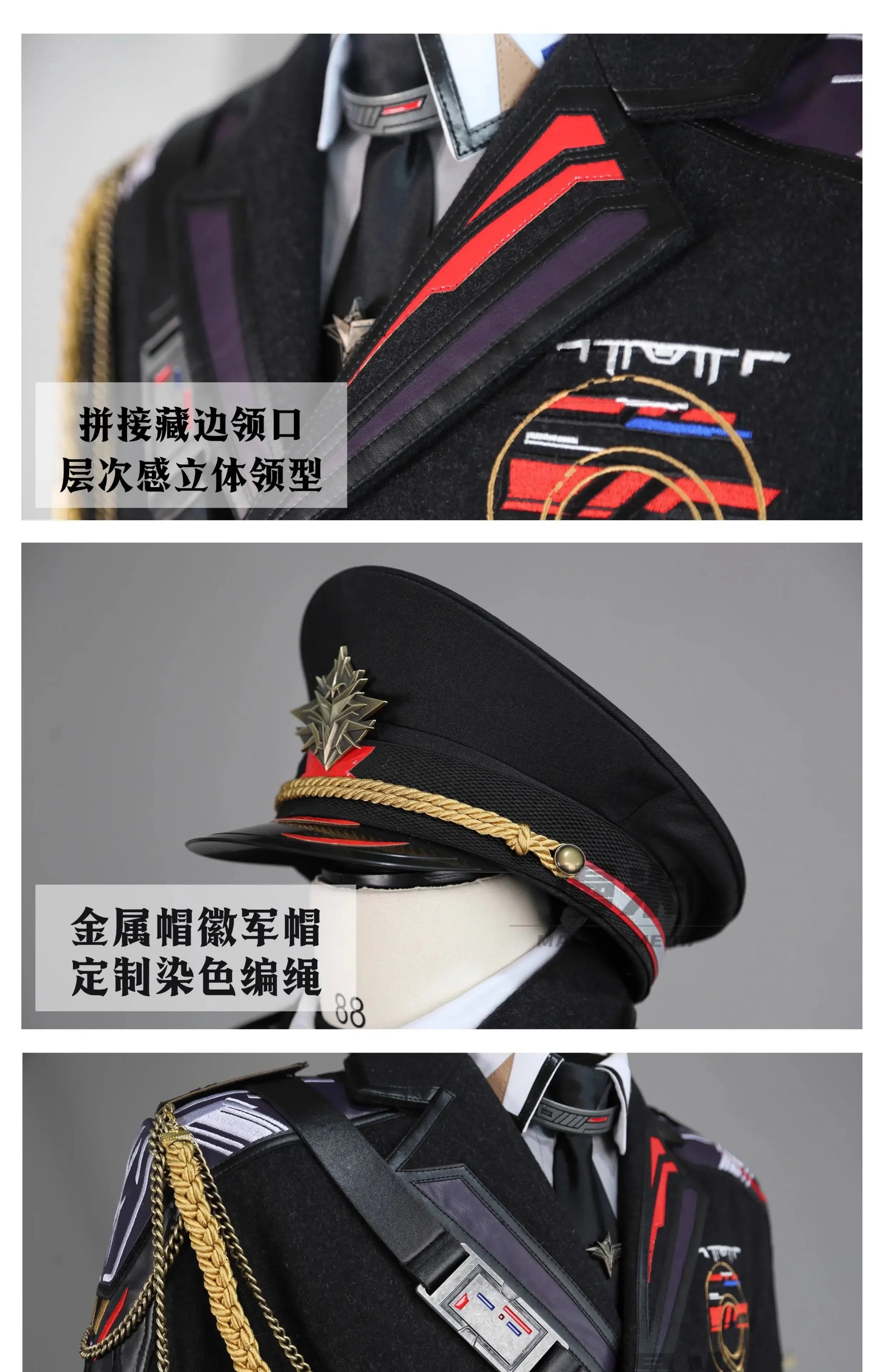 Shusheng-R Love And Deepspace Caleb Cosplay Costume Far Air Naval Officer Uniform Halloween Party for Women Men Carnival
