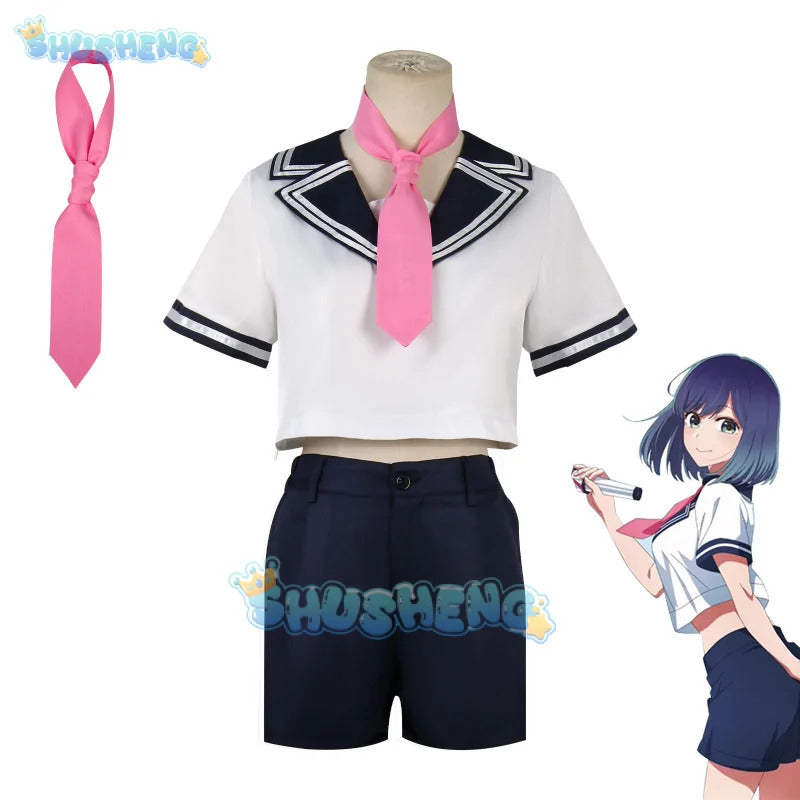 Oshi No Ko Kurokawa Akane Cosplay Costume School JK Uniform Student's Summer Shirt Halloween Carnival Party Christmas Clothing