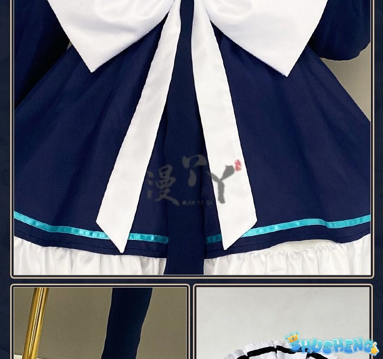 Anime Game Blue Archive Cosplay Saiba Midori Saiba Momoi Costume Maid Uniform Lolita Cat Ears Tail For Halloween Customized