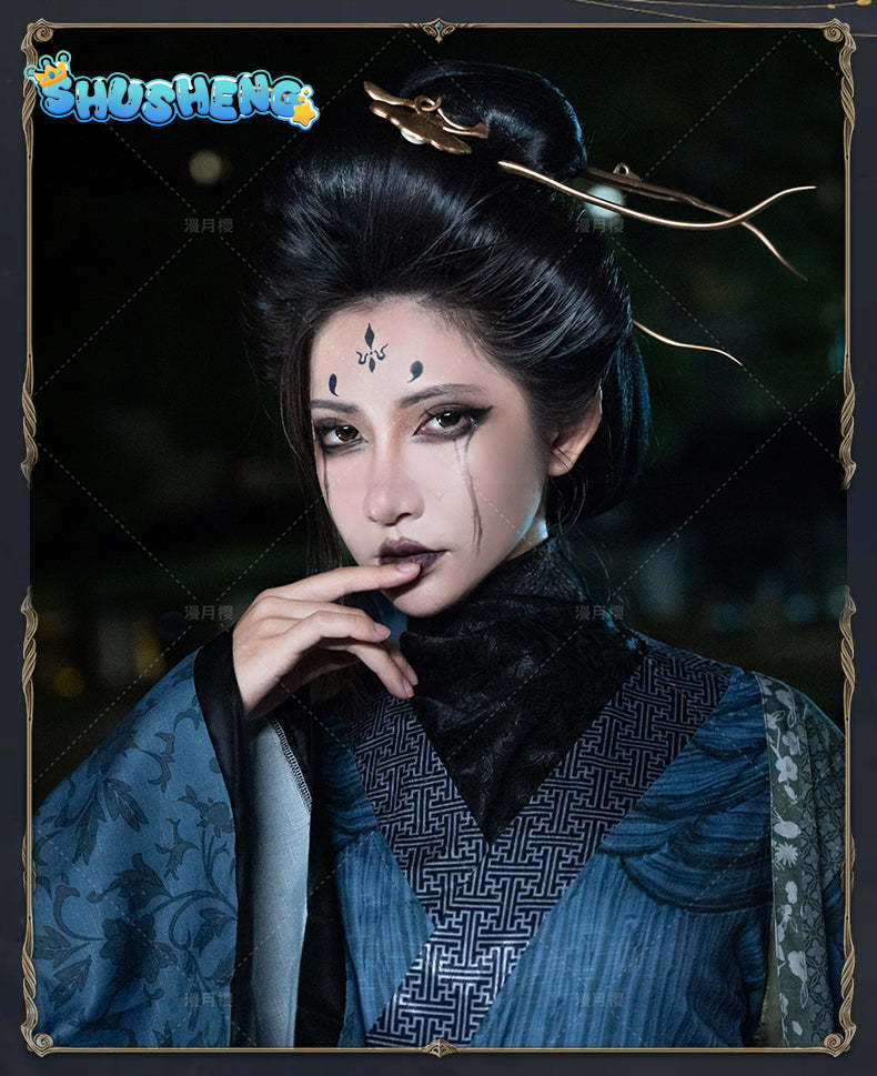 Black Myth Wukong Goblin Fourth Sister Cosplay Costume Game Uniform Hanfu Headwear Halloween Party for Women Props