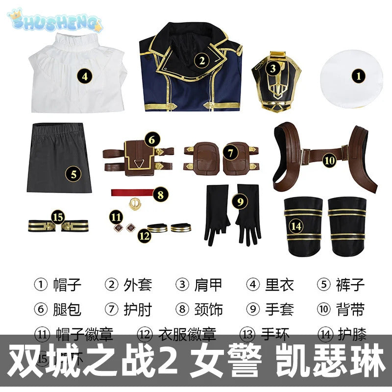 Shusheng-R Caitlyn Vi Cosplay Costume Game LOL Cosplay Women Uniform LOL Plus Size Vi Cosplay Costume Halloween