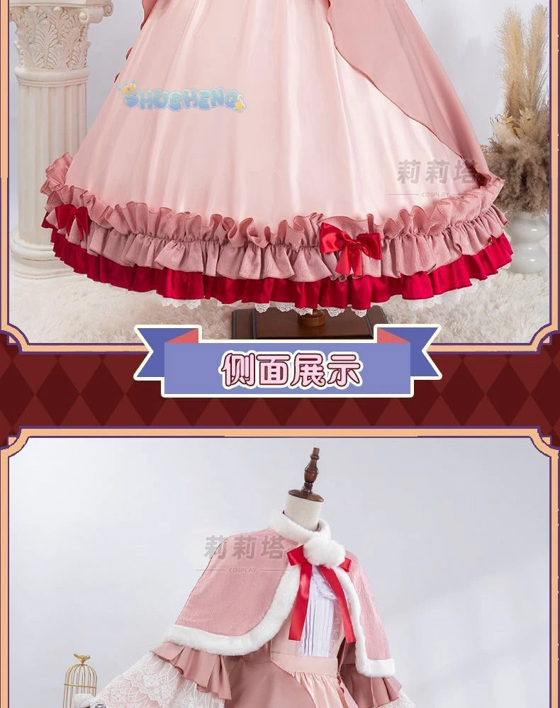 Victoric de Blois Cosplay costume Wig Anise Gosick Pink Dress Maid Lola Uniform Cloak hairpin Halloween Party Girls Women