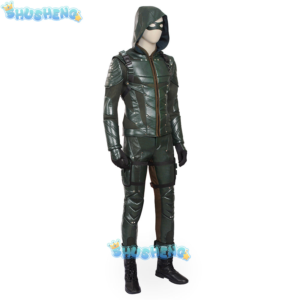 The Arrow Season 5 Green Arrow Cosplay Costume Oliver Quee Outfit Halloween Costumes