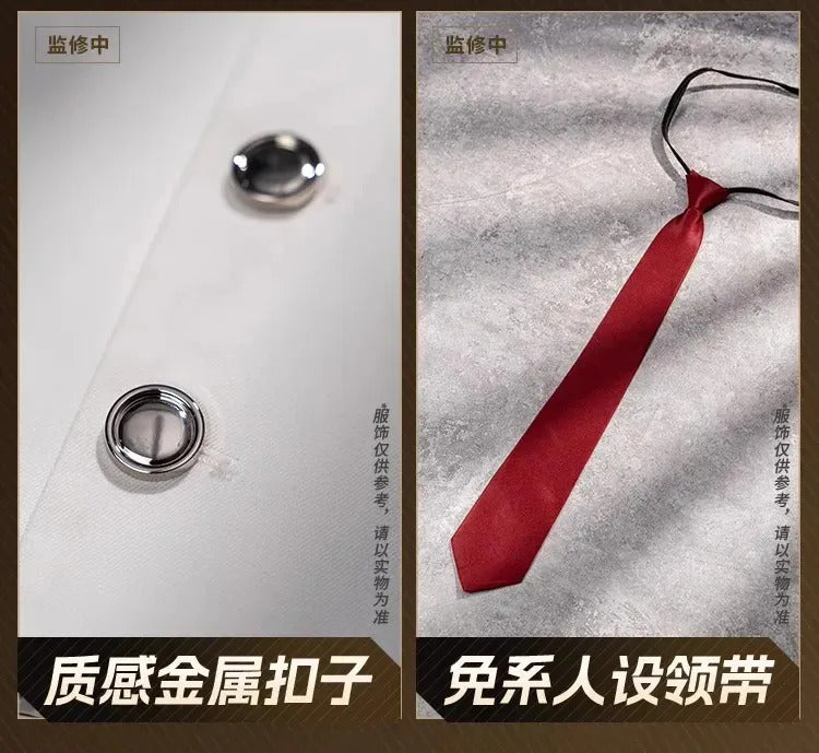 Anime To Be Hero X Cosplay Costume Hero X Uniform White Suit Orange Glasses Tie Halloween Party for Women Men Props