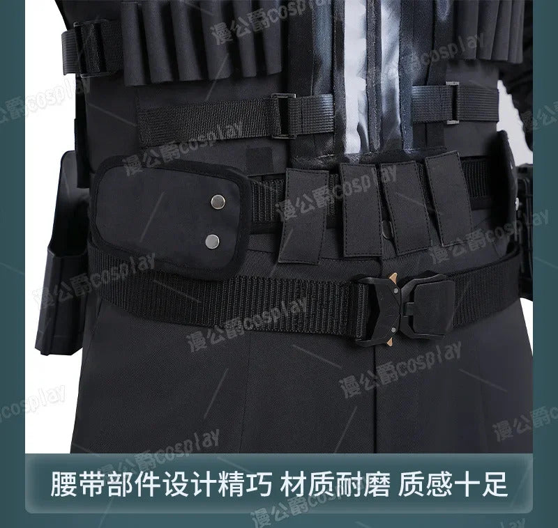 Movie Frank Castle Cosplay Daredevil Cos Born Again Costume Halloween Men's Fantasy Uniform Coat Pants Props Shoes Handsome Set