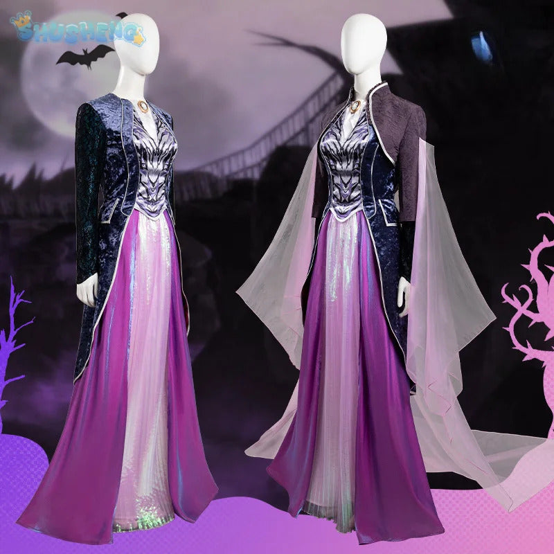 Movie Agatha Harkness Cosplay Agatha Cos All Along Costume New Elegant Dress Coat Shawl Accessories Set Christmas Party Full Set