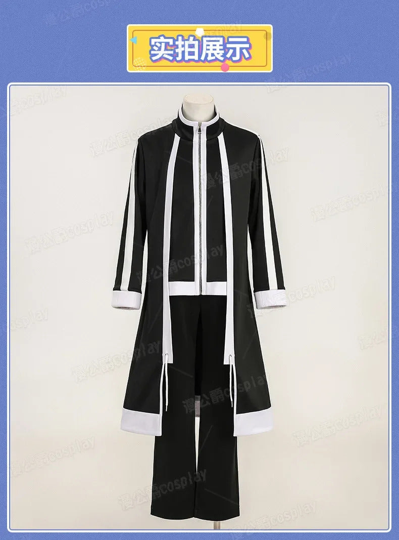 Anime Tougen Anki Shiki Ichinose Cosplay Costume Rasetsu Uniform Black White Coat Jin Kougasaki Rasetsu Academy for Women Men