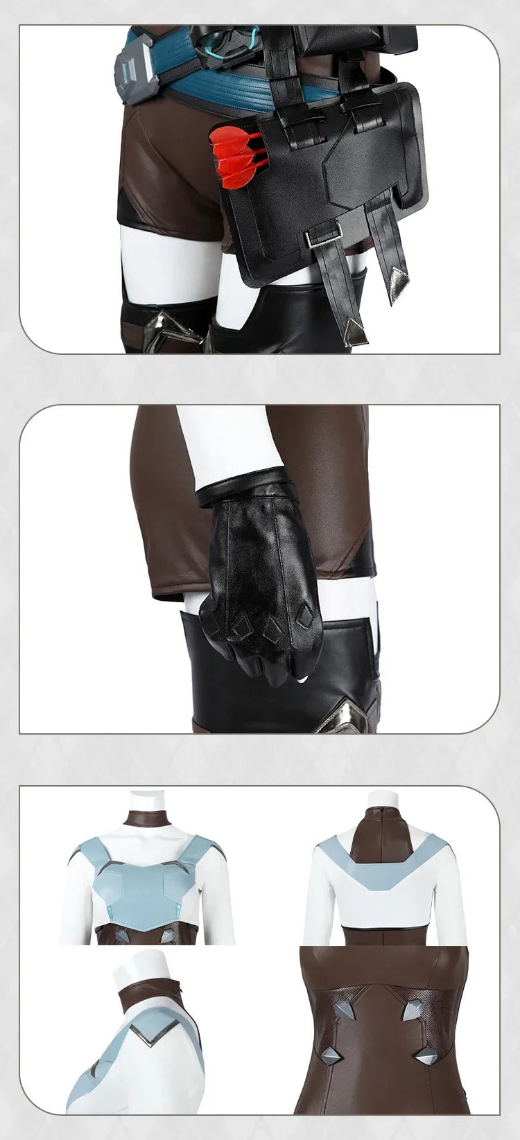 Freja Overwatch OW Cosplay Costume Cloak jumpsuit waist belt vest gloves waist bag shoes prop set Halloween men women uniform
