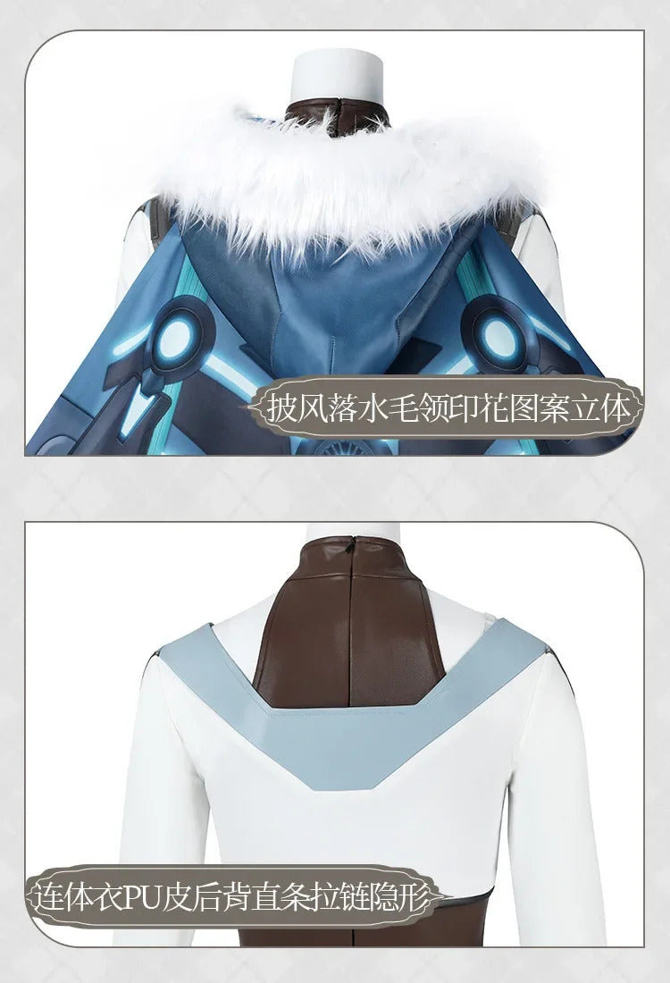 Freja Overwatch OW Cosplay Costume Cloak jumpsuit waist belt vest gloves waist bag shoes prop set Halloween men women uniform