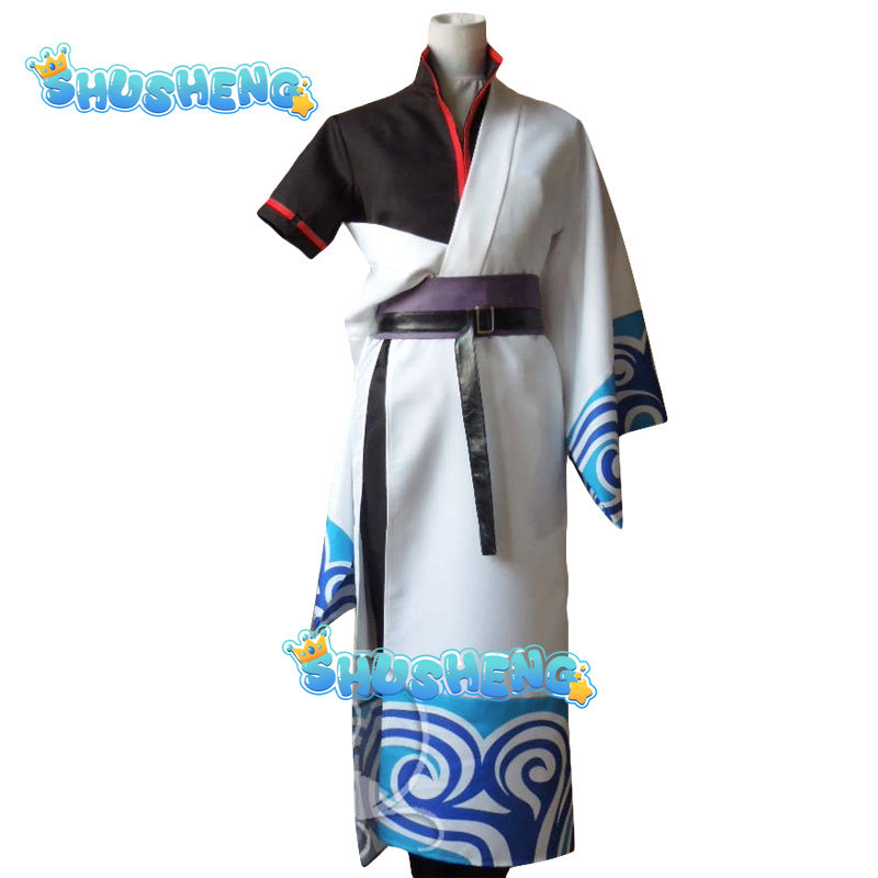 Anime Gintama Sakata Gintoki Cosplay Costume Kimono Robe Uniform Carnival Suit Halloween Party Role Play Outfit for Adult Men