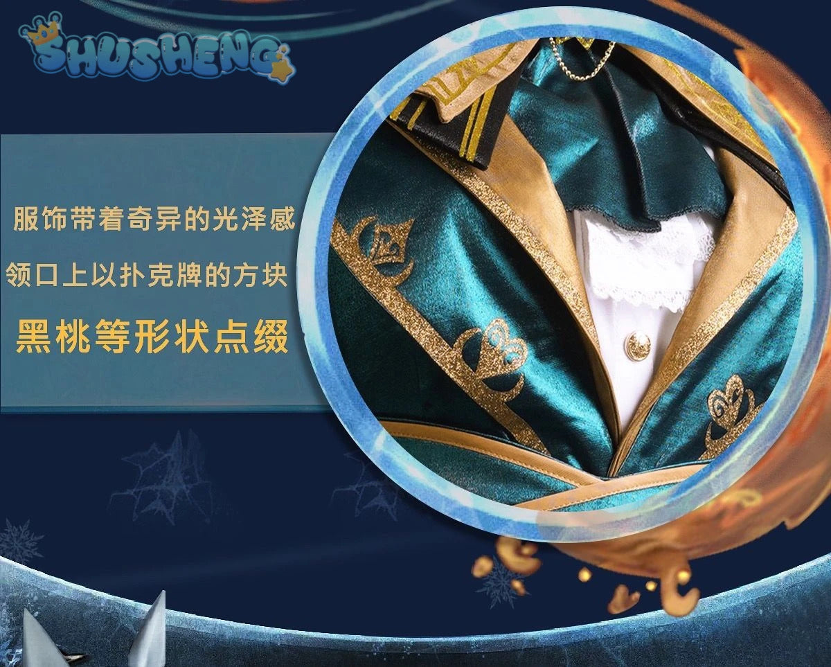 Mike Morton Acrobat Cosplay Game Identity Ⅴ Costume Top Hat Bow Tie Gloves Ring Halloween Christmas Handsome Fashion Uniform Set