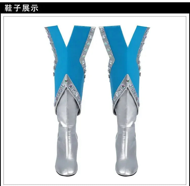 White Queen Emma Grace Frost Rivals cosplay costume High quality women fantasy jumpsuit shoes props shoulder armor Halloween set