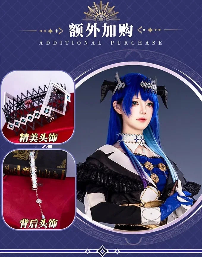 Arknights Mostima Cosplay Costume Ethereal Harmony Headwear Tail Ambience Synesthesia Halloween Party for Women Girls Props