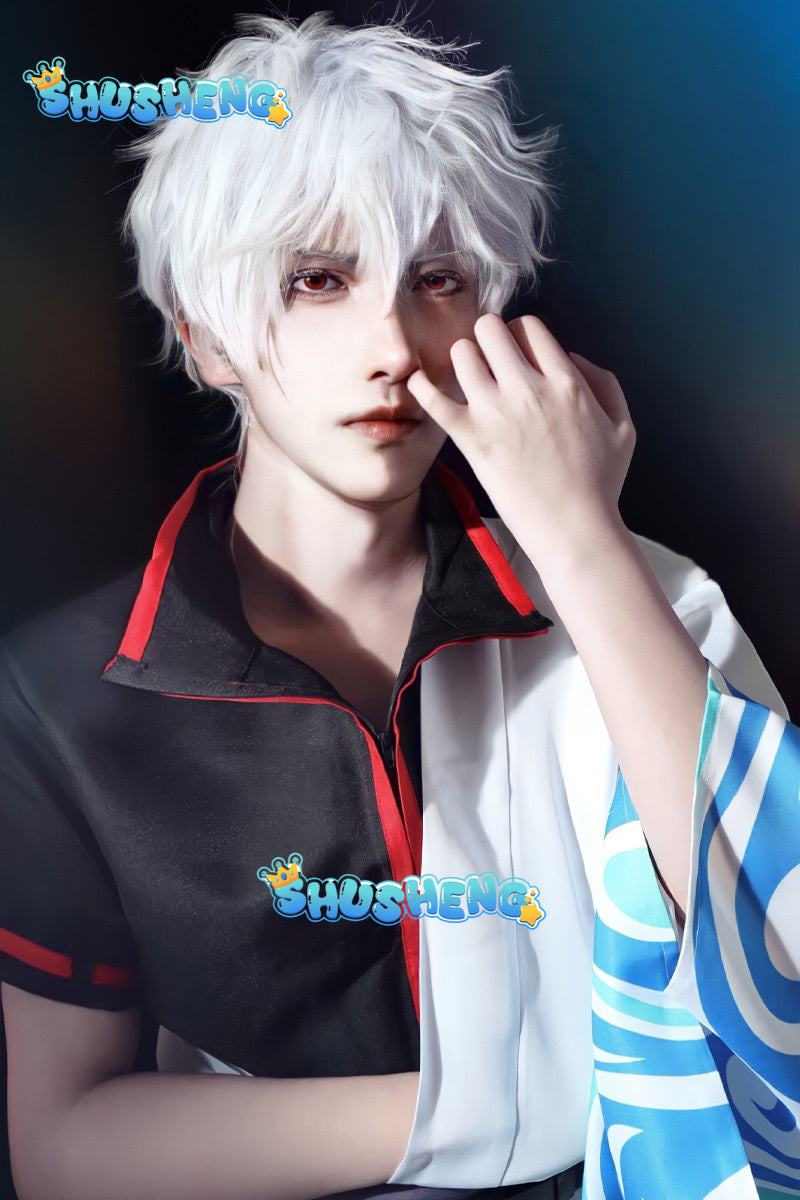 Anime Gintama Sakata Gintoki Cosplay Costume Kimono Robe Uniform Carnival Suit Halloween Party Role Play Outfit for Adult Men