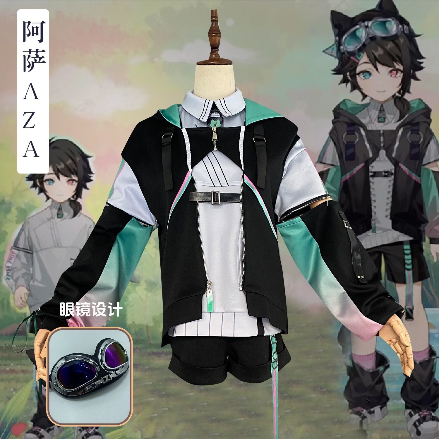 Vtuber VirtuaReal Aza Game Suit Youthful Handsome Fashion Leisure Uniform Cosplay Costume Halloween Party Outfit