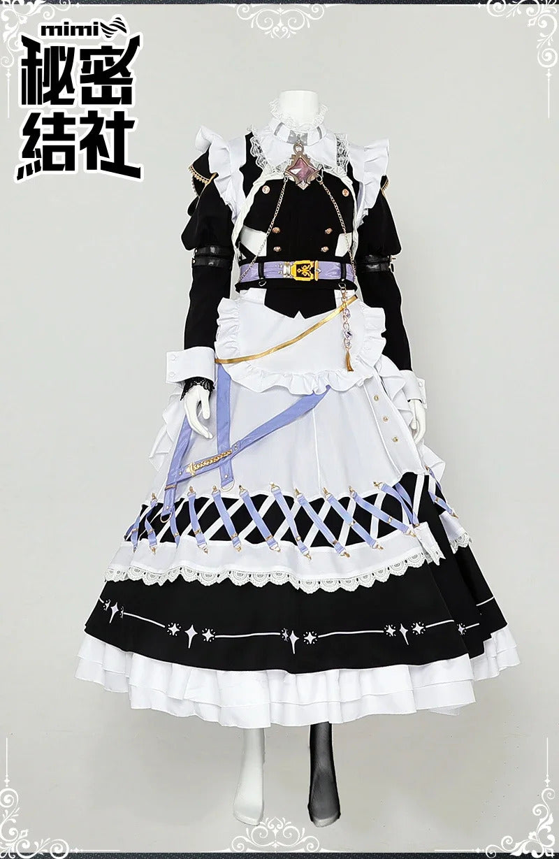 Game Nu: Carnival Blade Cosplay Costume Halloween Carnival Sweet Maid Dress Accessories Prop Set Woman Man Lolita Blade Uniform