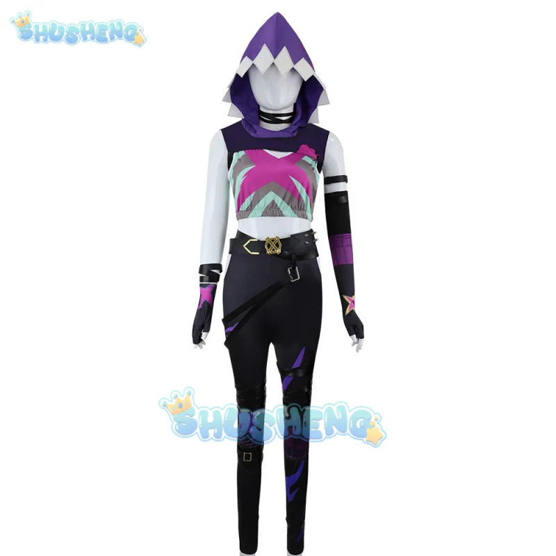 LoL Arcane Jinx Cosplay Costume Hat Finger Cover Outfits Women Vest Shorts Belt Gloves Halloween Carnival Suit Shusheng
