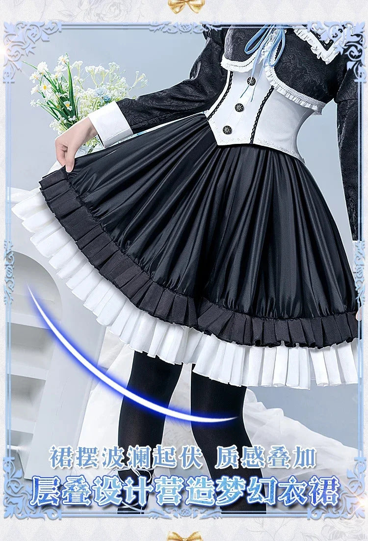 Shusheng-R Anime EVA New Ayanami Rei Cosplay Costume Halloween Party Sweet Lolita dress hat socks necklace prop set men women uniforms
