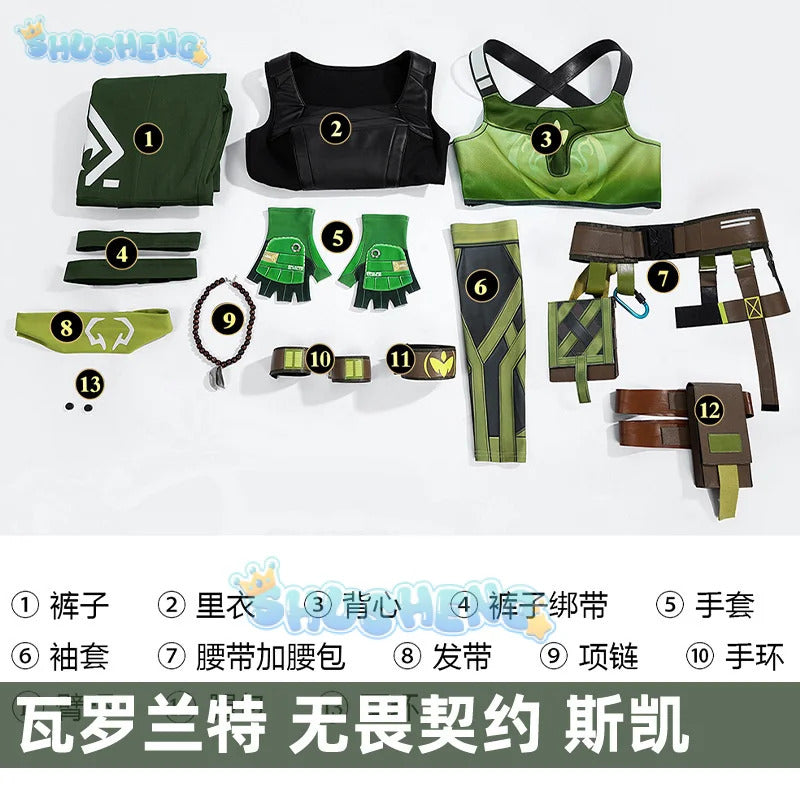 Shusheng Valorant Skye Cosplay Uniform Hallowen Carnival Play Role Clothes Clothing New Full Set for Women Men