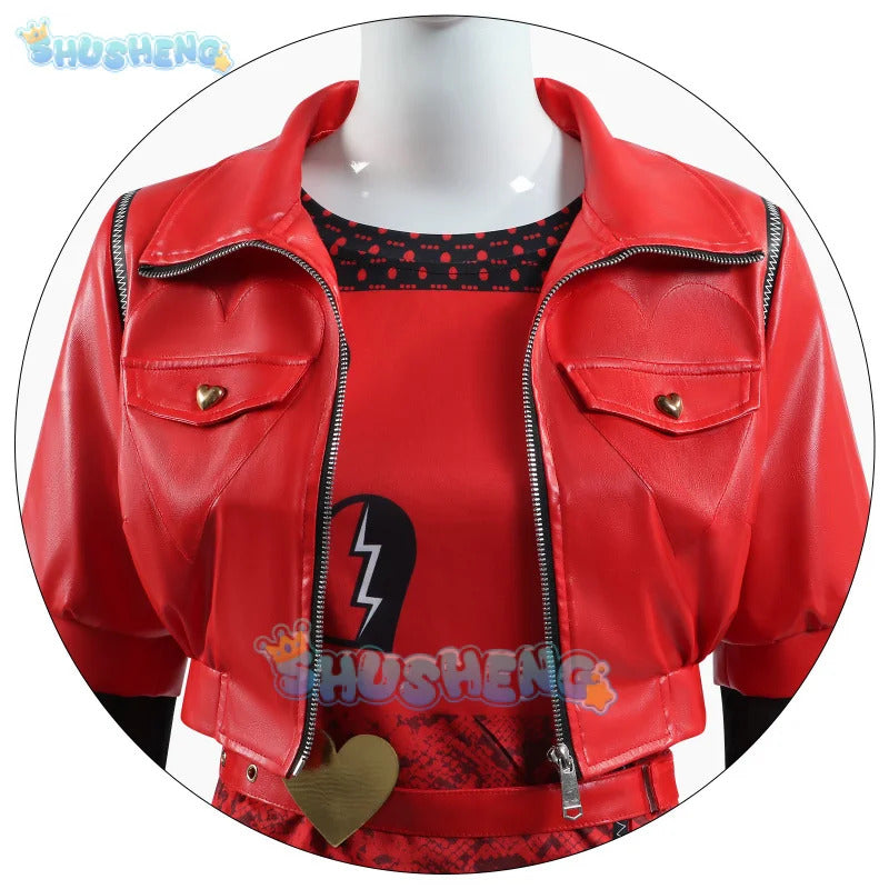 2024 Halloween Red Cosplay Costume Descendants Queen Of Hearts' Daughter Uniform Set The Rise Of Princess Full Outfits Shusheng