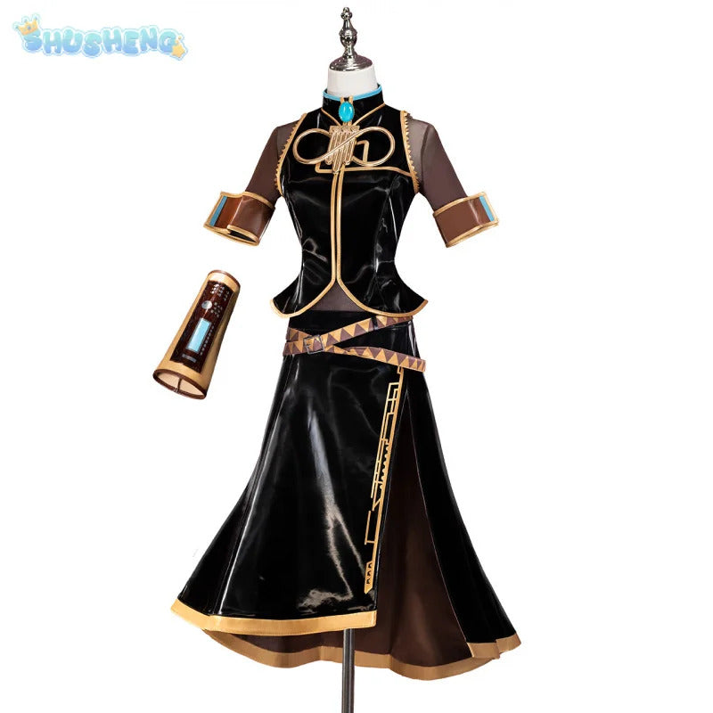 Miku cosplay costume Halloween carnival new top dress socks props wig set men women Chinese style Miku uniform