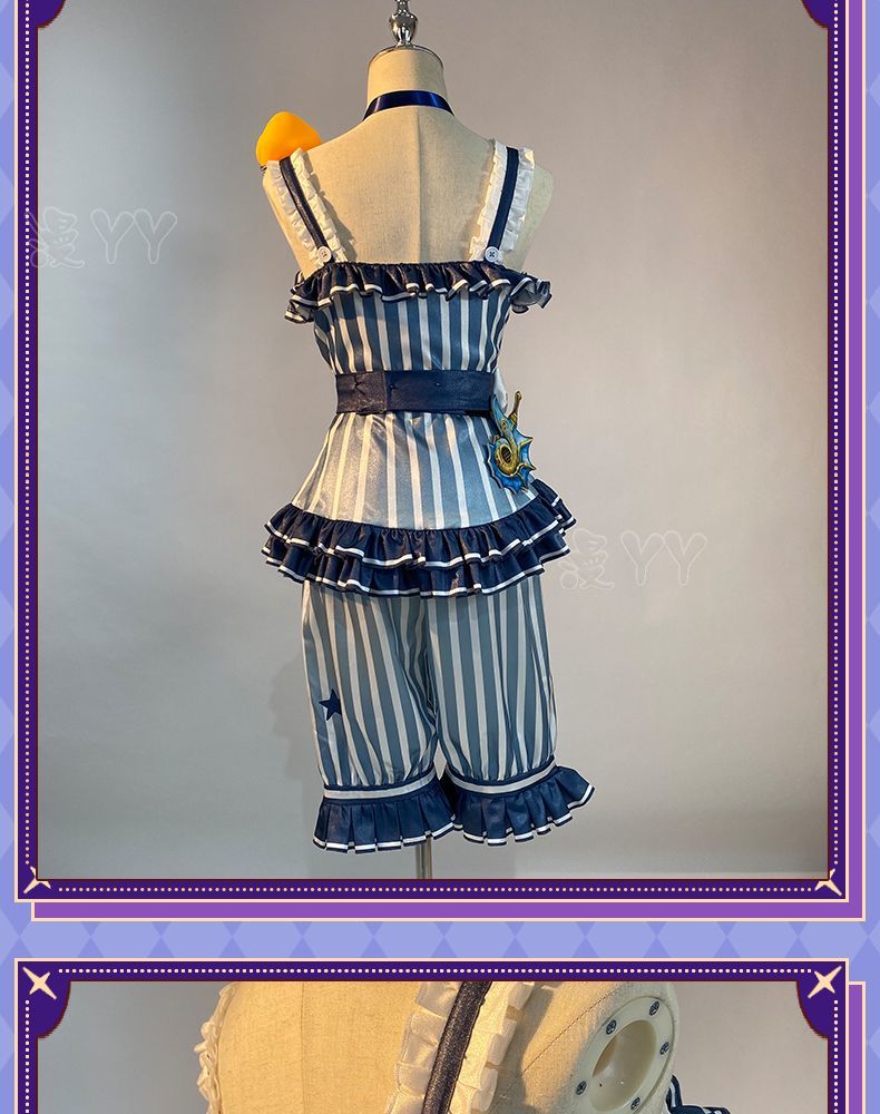 Game Identity V Tracy Reznik Mechanic Re-Swim Cosplay Costume Blue Stripe Swimsuit Glasses Hat Woman Sexy Lovely Carnival Lolita