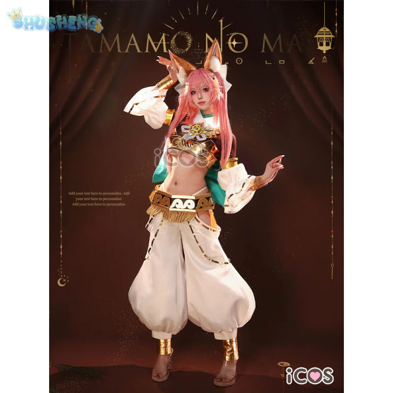 Shusheng-R New Fate/Grand Order Tamamo no Mae Cosplay Mythical Costume Halloween Carnival Gorgeous Uniform Accessories Wig Prop Woman Set