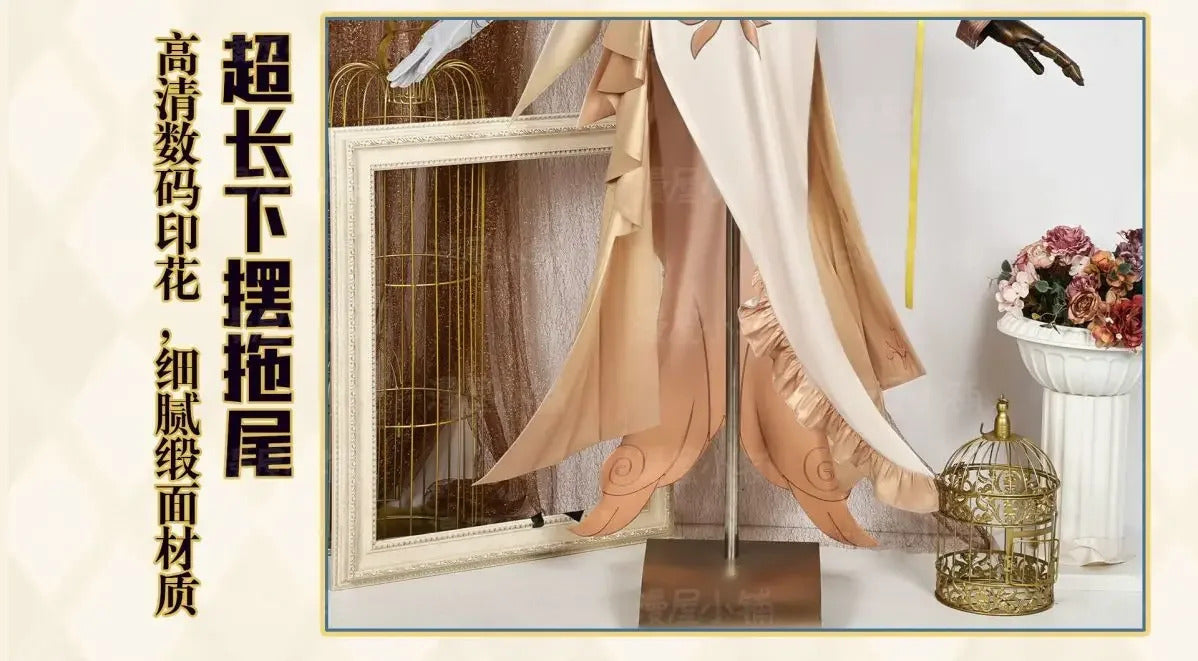 Honkai Star Rail Aglaea Cosplay Costume Wig Dress Headwear Amphoreus The Goldweaver Carnival Halloween Party Women Props