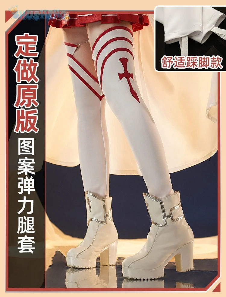 Yuuki Asuna Cosplay Anime Sword Art Online Yūki Asuna Cosplay Costume Woman Roleplay Halloween Uniforms Sets Wig Shoes Dress