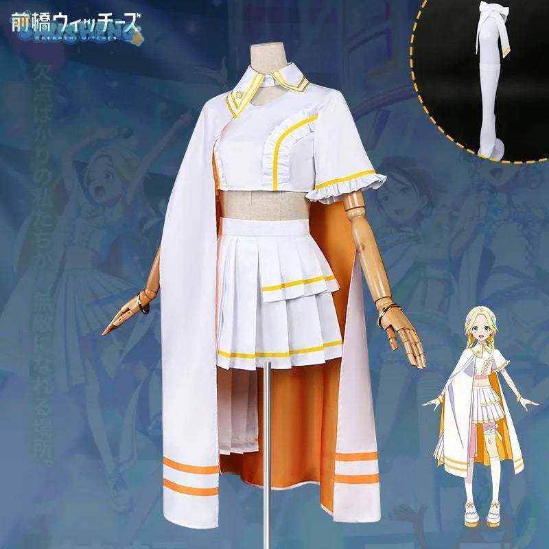 Mitsumata Choko Anime Maebashi Witches Cosplay Costume Top cloak skirt headwear socks hair clip Halloween JK sweet girl uniform