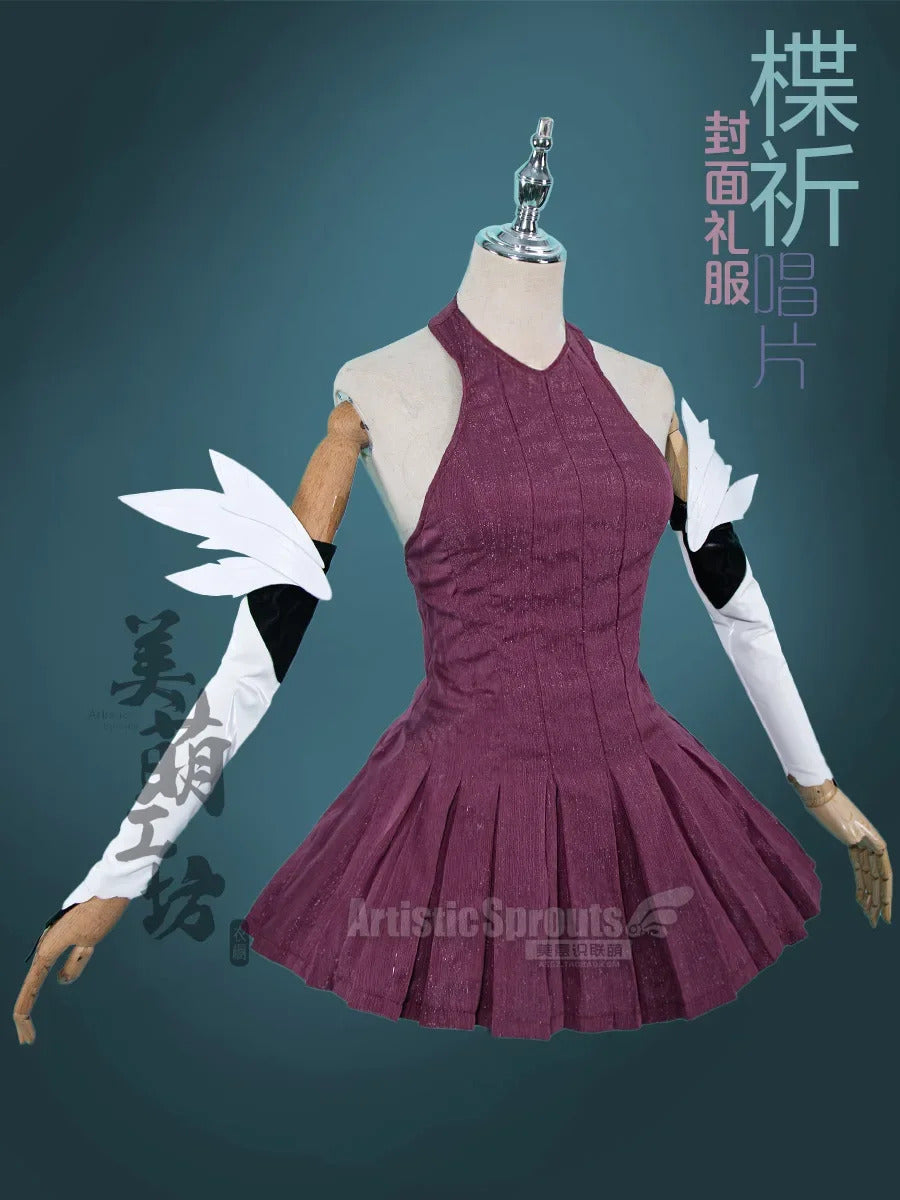 Anime Guilty Crown Inori Yuzuriha Cosplay Costume Women's new elegant Halloween party dress wig accessories props uniform set