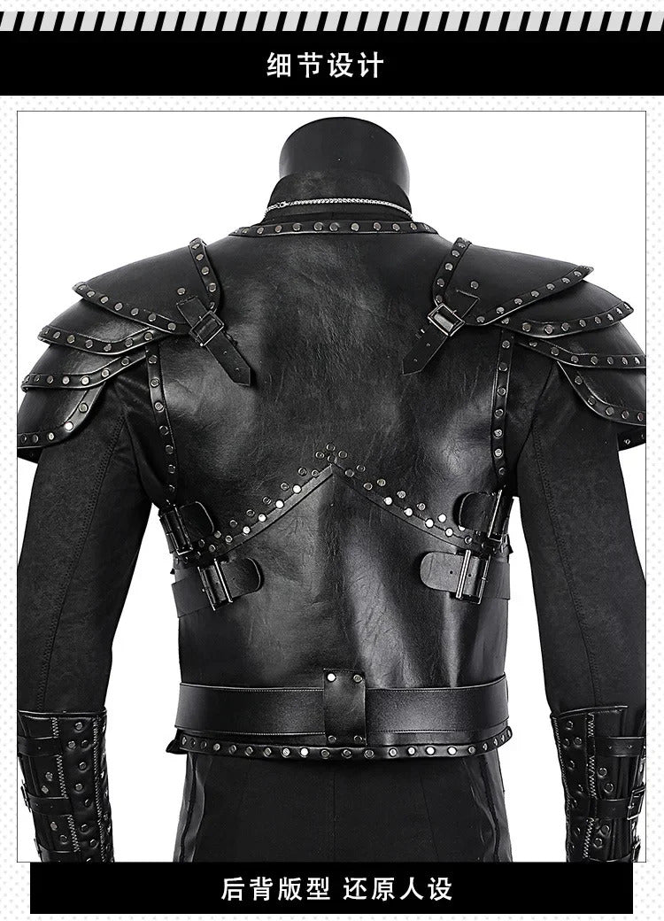 Witcher 3:Wild Huntc Geralt Cosplay Geralt Costume Handsome leather men set accessories props complete Halloween party uniform