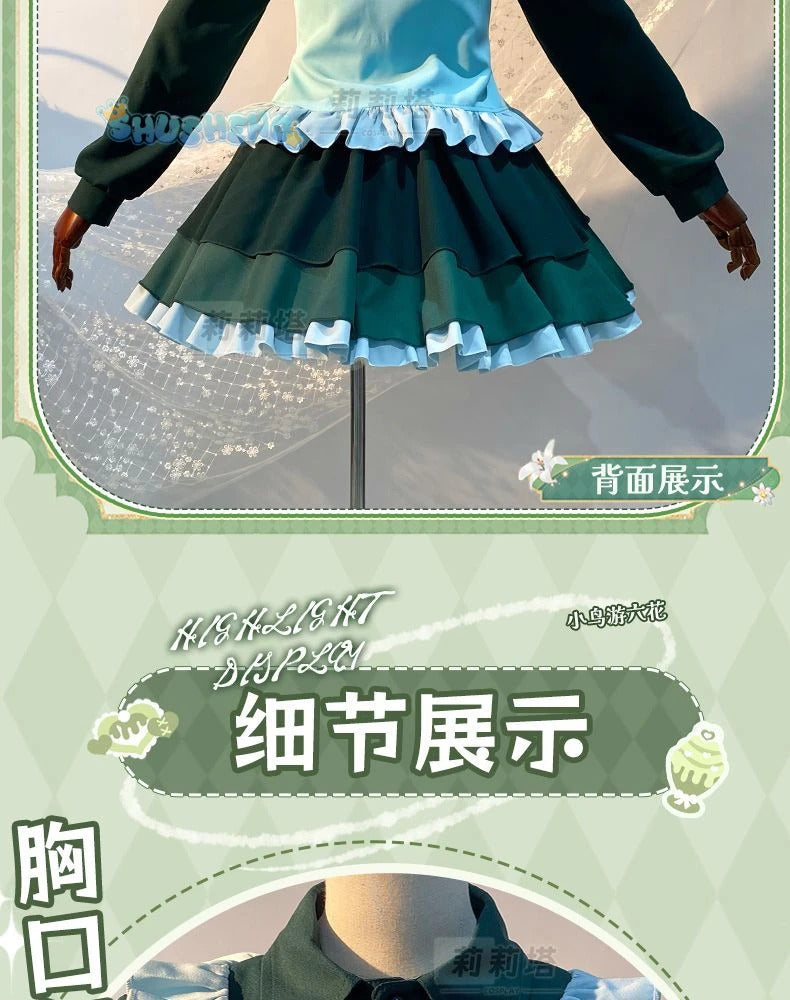 Takanashi Rikka Cosplay Love, Chunibyo & Other Delusions Costume Wig and Skirt Support Cute Lolita Party Carnival Girl man Set