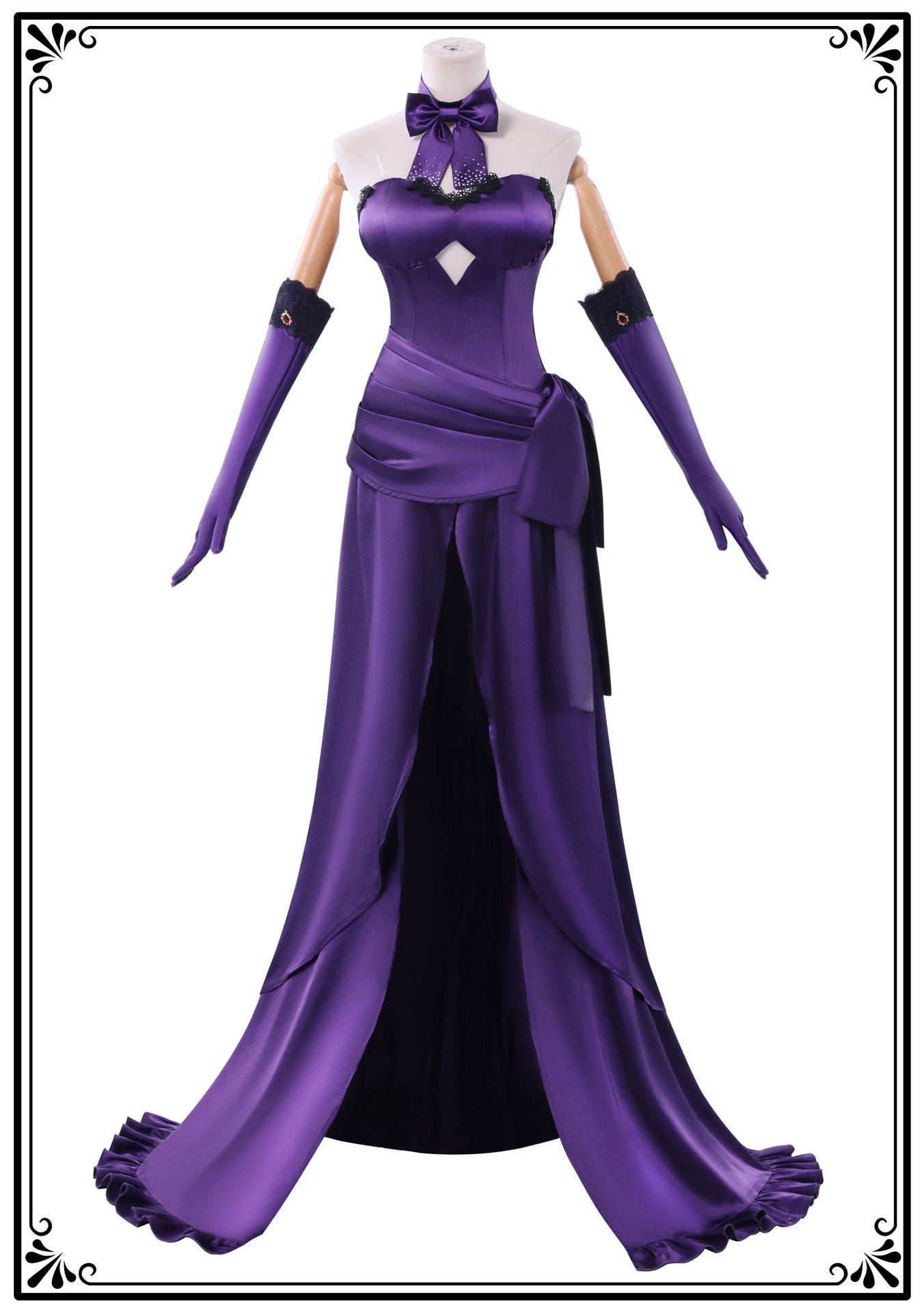 In Stock Game Fate FGO Jeanne D'Arc Cosplay Costume Jeanne Alter Purple Elegant Dress Wig Halloween Party Uniform for Women