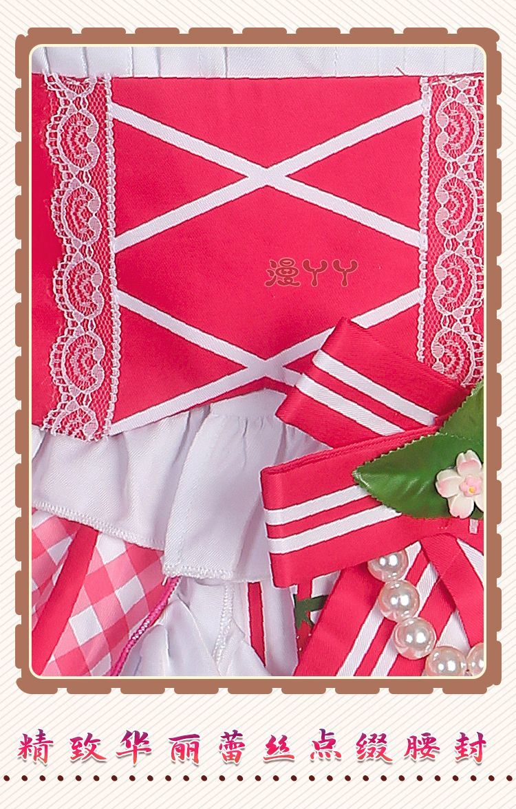 Anime Strawberry Miku 15th Anniversary Cosplay Costume Miku Lovely Lolita Dress Women Halloween Uniform Party Fancy Dress