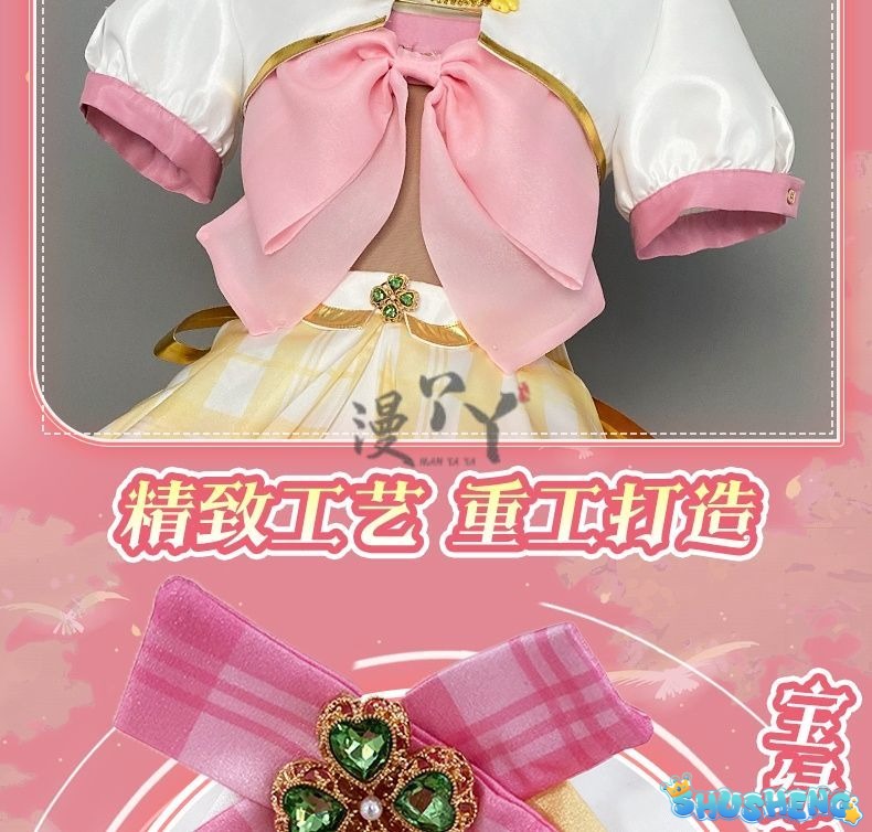 Virtual YouTuber Ace Taffy Cosplay Costume Dress Hat Bow Gloves Hairpin Shirt For Game Party Custom Made