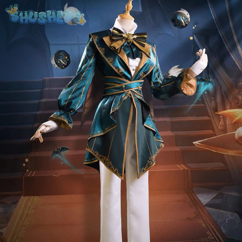 Mike Morton Acrobat Cosplay Game Identity Ⅴ Costume Top Hat Bow Tie Gloves Ring Halloween Christmas Handsome Fashion Uniform Set