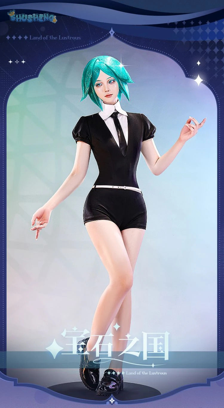 Phosphophyllite Antarcticite Land of the Lustrous Men Women Cosplay Costume Wig Tie Jumpsuit Outfit Uniform Belt