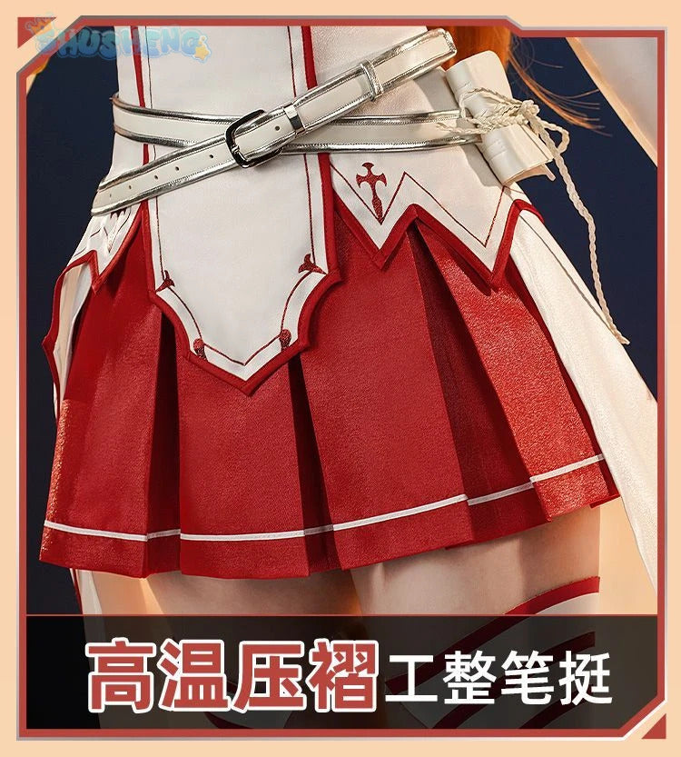 Yuuki Asuna Cosplay Anime Sword Art Online Yūki Asuna Cosplay Costume Woman Roleplay Halloween Uniforms Sets Wig Shoes Dress