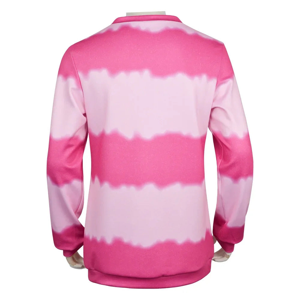 Anime KPop Demon Hunters Saja Boys Baby Saja Cosplay Costume Pink Striped Long Sleeves Uniform Halloween Party for Women Men