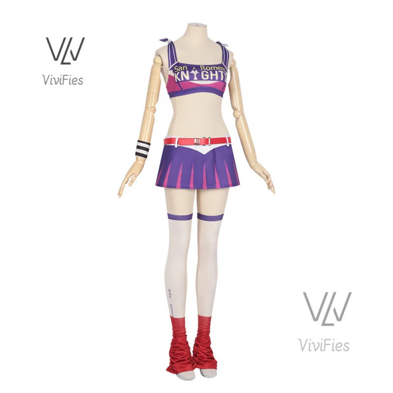 Game Lollipop Chainsaw Juliet Starling Cosplay Costume Women Tops Skirt Accessories Full Set Female Role Play Uniform Halloween
