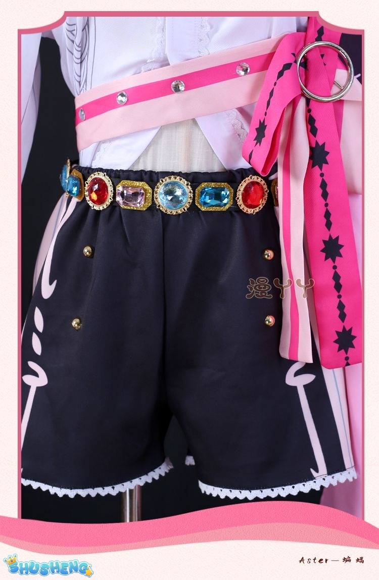 Aster Role-playing Costume Game Nu Carnival Aster Cosplay Outfits Halloween Party Set Short Pink Hair Role Play
