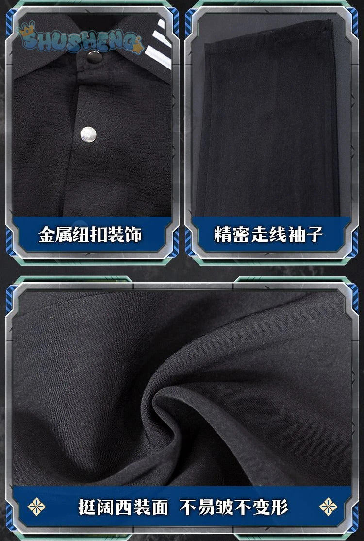 Game Arknights logos cosplay aefanyl costume fashionable handsome cloak ring gloves props set Halloween party Woman Man uniform