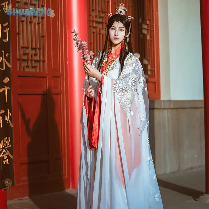 Shusheng-R Novel Heaven Official's Blessing Xie Lian Cosplay peacock Costume Halloween Carnival Chinese Style Fashion Hanfu Dress Man Set